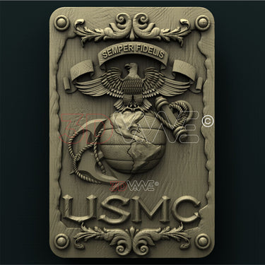 USMC PLAQUE 3D STL 3DWave